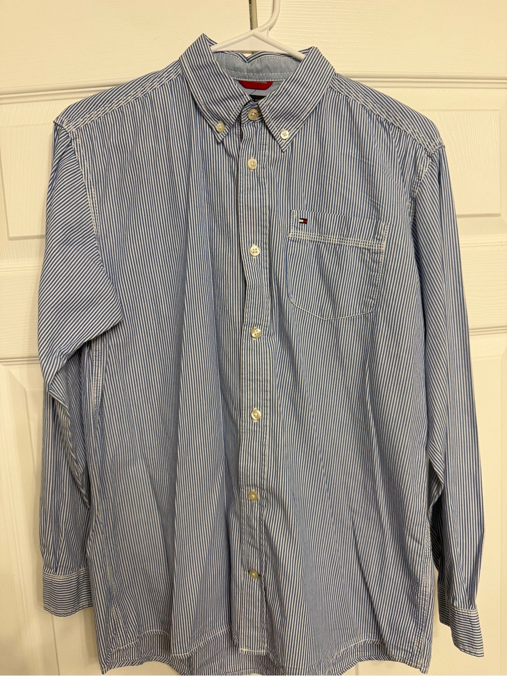 Tommy Hilfiger Blue & White Pinstripe Button-Down Shirt